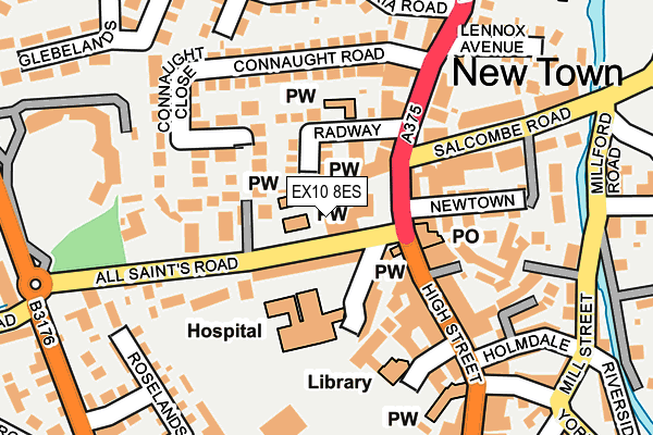 EX10 8ES map - OS OpenMap – Local (Ordnance Survey)