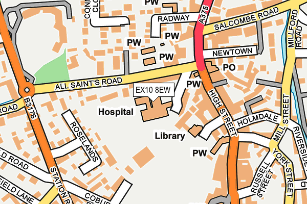 EX10 8EW map - OS OpenMap – Local (Ordnance Survey)