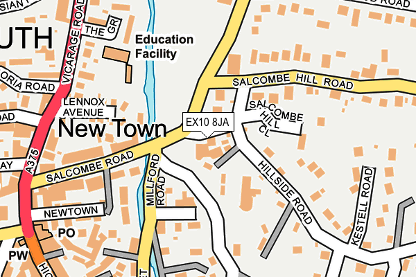 EX10 8JA map - OS OpenMap – Local (Ordnance Survey)