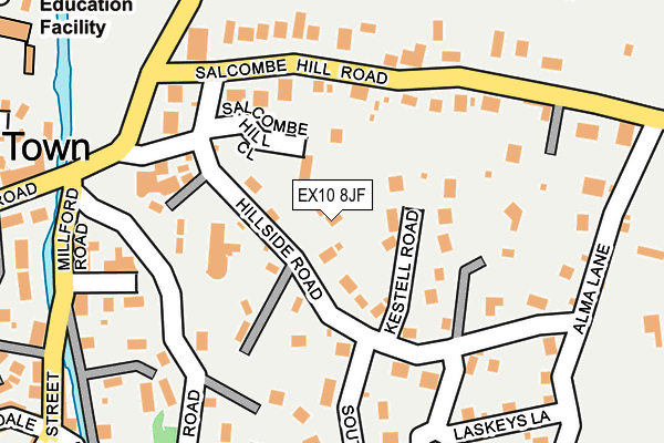 EX10 8JF map - OS OpenMap – Local (Ordnance Survey)