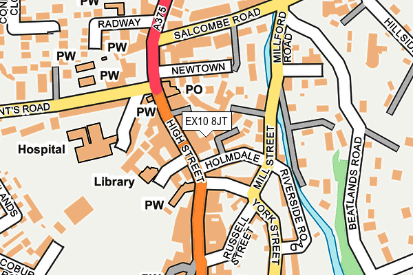 EX10 8JT map - OS OpenMap – Local (Ordnance Survey)