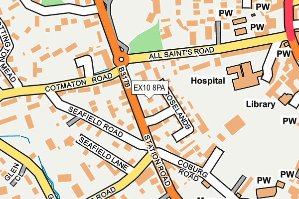 EX10 8PA map - OS OpenMap – Local (Ordnance Survey)