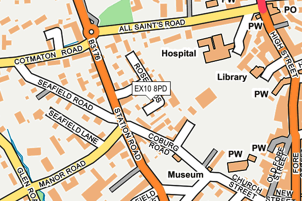 EX10 8PD map - OS OpenMap – Local (Ordnance Survey)