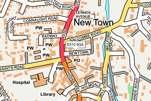 EX10 8QA map - OS OpenMap – Local (Ordnance Survey)