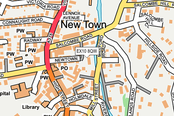 EX10 8QW map - OS OpenMap – Local (Ordnance Survey)