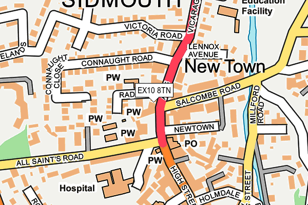 EX10 8TN map - OS OpenMap – Local (Ordnance Survey)