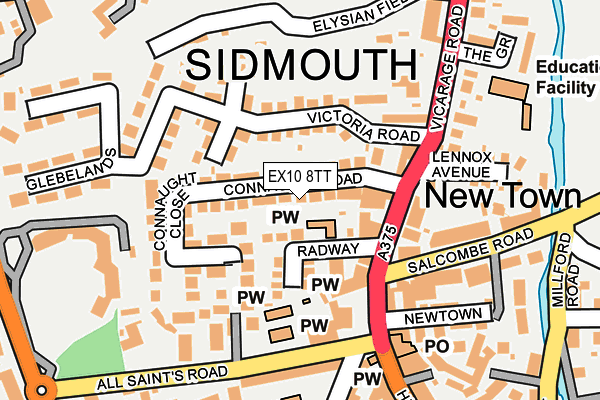 Map of SIDMOUTH GARAGE LIMITED at local scale