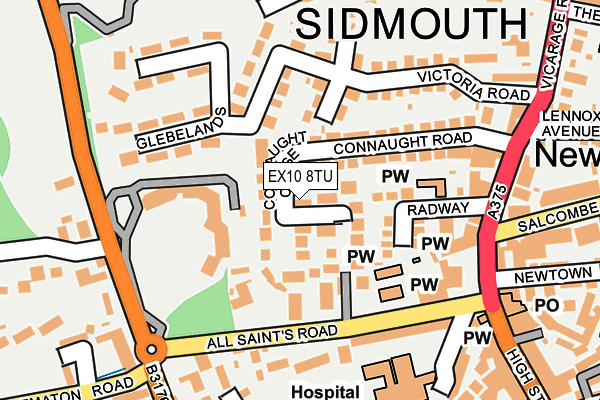 EX10 8TU map - OS OpenMap – Local (Ordnance Survey)