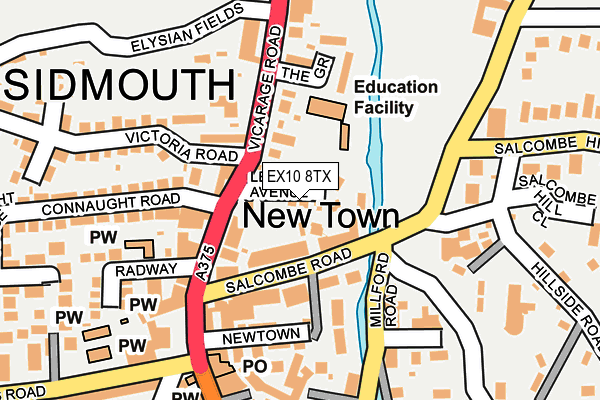 EX10 8TX map - OS OpenMap – Local (Ordnance Survey)