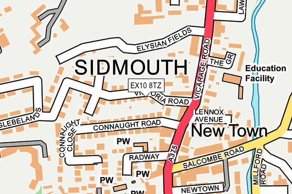 EX10 8TZ map - OS OpenMap – Local (Ordnance Survey)