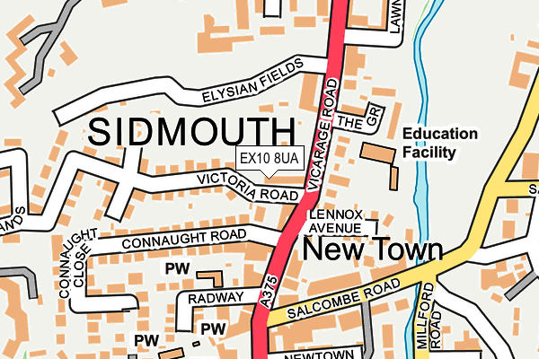 EX10 8UA map - OS OpenMap – Local (Ordnance Survey)