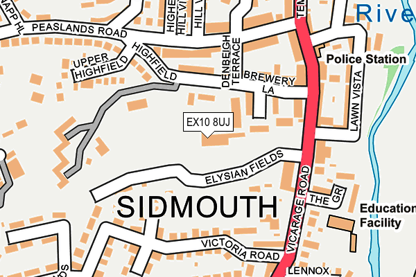 EX10 8UJ map - OS OpenMap – Local (Ordnance Survey)