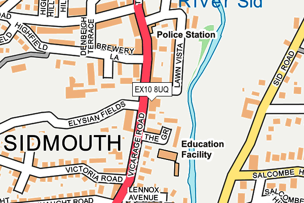 EX10 8UQ map - OS OpenMap – Local (Ordnance Survey)