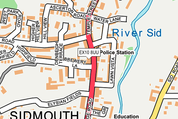 EX10 8UU map - OS OpenMap – Local (Ordnance Survey)