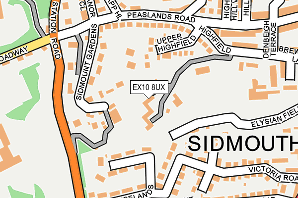 EX10 8UX map - OS OpenMap – Local (Ordnance Survey)