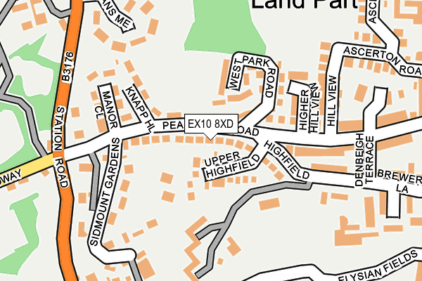 EX10 8XD map - OS OpenMap – Local (Ordnance Survey)