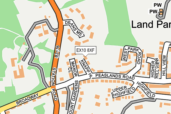 EX10 8XF map - OS OpenMap – Local (Ordnance Survey)