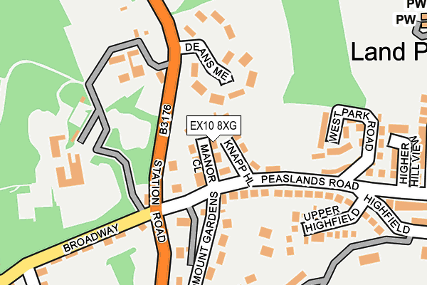 EX10 8XG map - OS OpenMap – Local (Ordnance Survey)