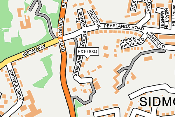 EX10 8XQ map - OS OpenMap – Local (Ordnance Survey)