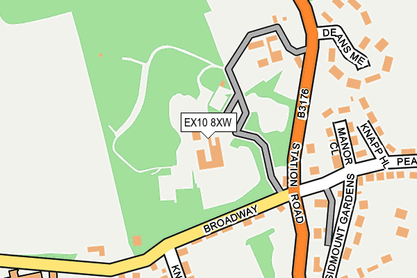 EX10 8XW map - OS OpenMap – Local (Ordnance Survey)