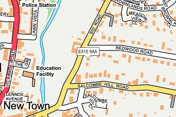EX10 9AA map - OS OpenMap – Local (Ordnance Survey)