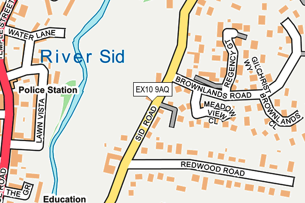 EX10 9AQ map - OS OpenMap – Local (Ordnance Survey)