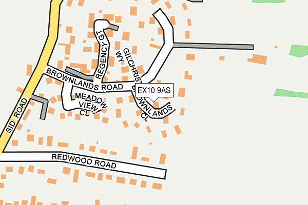 EX10 9AS map - OS OpenMap – Local (Ordnance Survey)