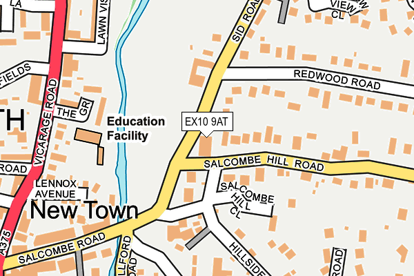 EX10 9AT map - OS OpenMap – Local (Ordnance Survey)