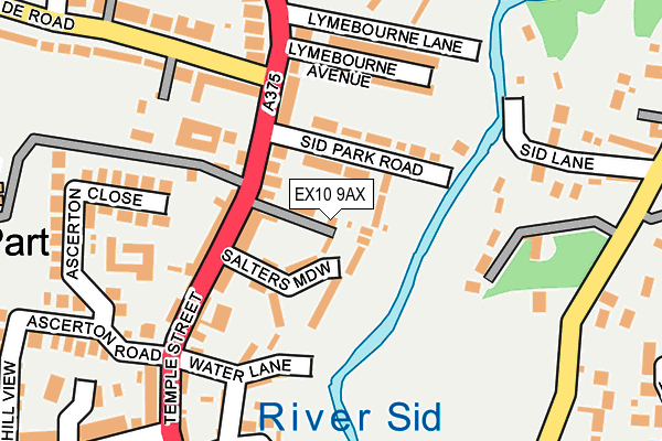 EX10 9AX map - OS OpenMap – Local (Ordnance Survey)