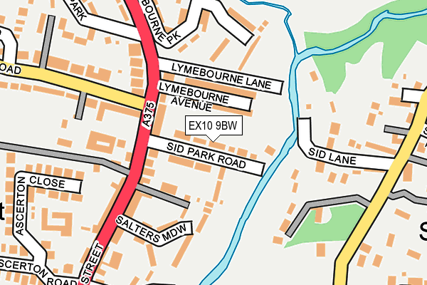 EX10 9BW map - OS OpenMap – Local (Ordnance Survey)