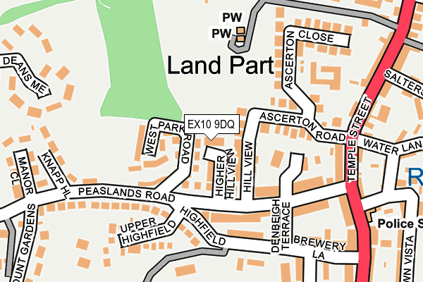 EX10 9DQ map - OS OpenMap – Local (Ordnance Survey)