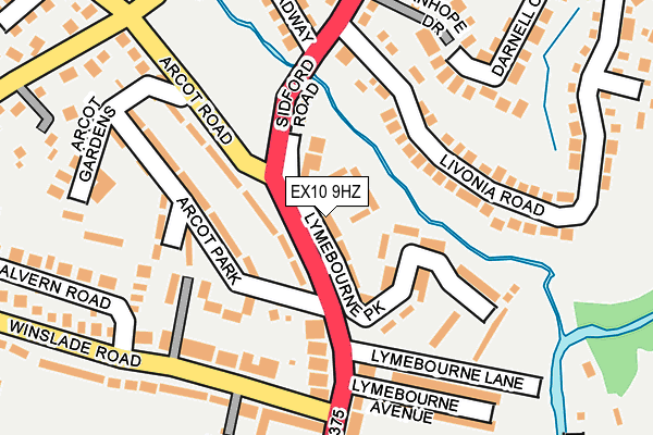 EX10 9HZ map - OS OpenMap – Local (Ordnance Survey)