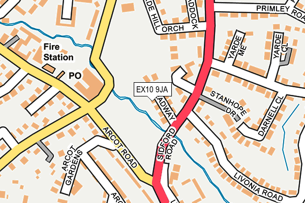 EX10 9JA map - OS OpenMap – Local (Ordnance Survey)