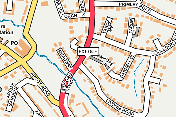 EX10 9JF map - OS OpenMap – Local (Ordnance Survey)