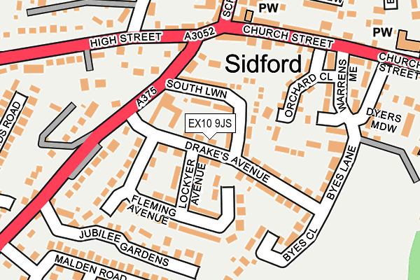 EX10 9JS map - OS OpenMap – Local (Ordnance Survey)