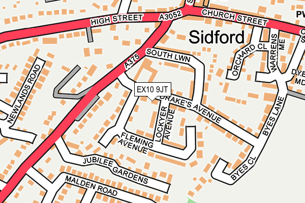 EX10 9JT map - OS OpenMap – Local (Ordnance Survey)