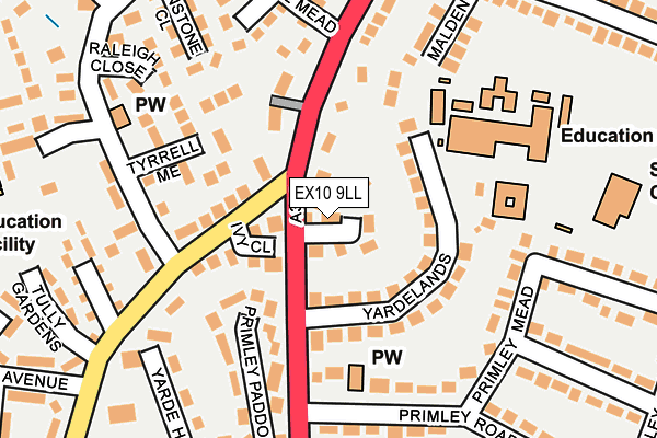 EX10 9LL map - OS OpenMap – Local (Ordnance Survey)