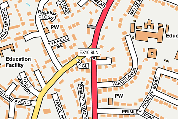 EX10 9LN map - OS OpenMap – Local (Ordnance Survey)