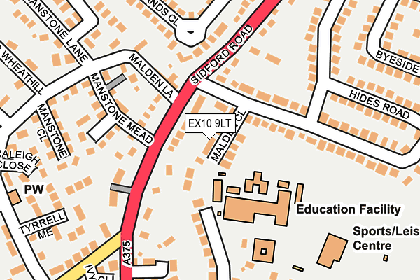 EX10 9LT map - OS OpenMap – Local (Ordnance Survey)