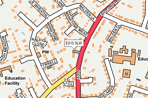 EX10 9LW map - OS OpenMap – Local (Ordnance Survey)