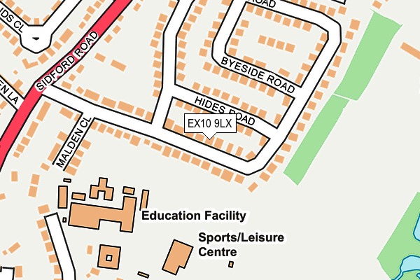 EX10 9LX map - OS OpenMap – Local (Ordnance Survey)