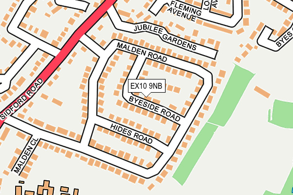 EX10 9NB map - OS OpenMap – Local (Ordnance Survey)