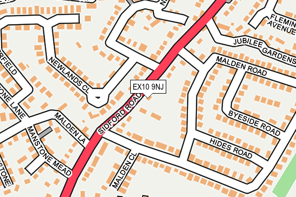 EX10 9NJ map - OS OpenMap – Local (Ordnance Survey)