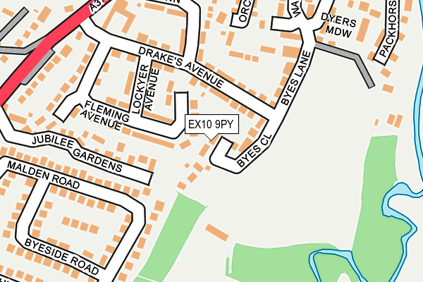 EX10 9PY map - OS OpenMap – Local (Ordnance Survey)