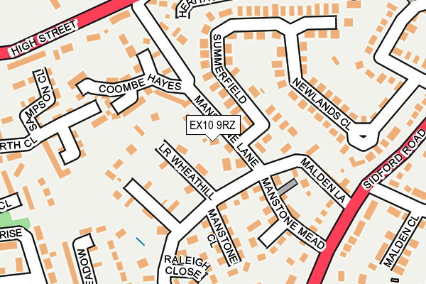 EX10 9RZ map - OS OpenMap – Local (Ordnance Survey)