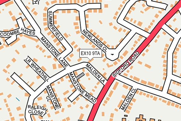 EX10 9TA map - OS OpenMap – Local (Ordnance Survey)