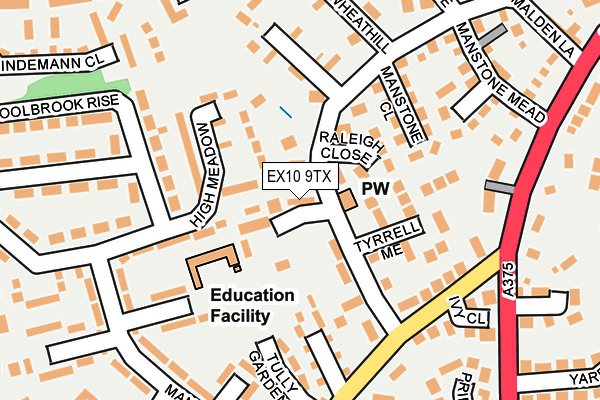 EX10 9TX map - OS OpenMap – Local (Ordnance Survey)