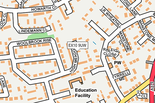 EX10 9UW map - OS OpenMap – Local (Ordnance Survey)