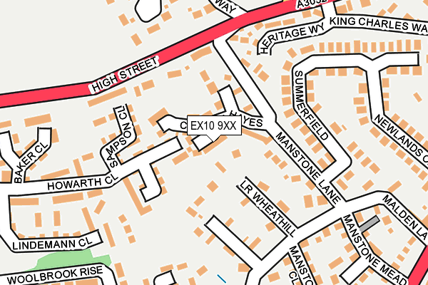 EX10 9XX map - OS OpenMap – Local (Ordnance Survey)