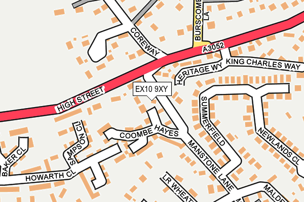 EX10 9XY map - OS OpenMap – Local (Ordnance Survey)